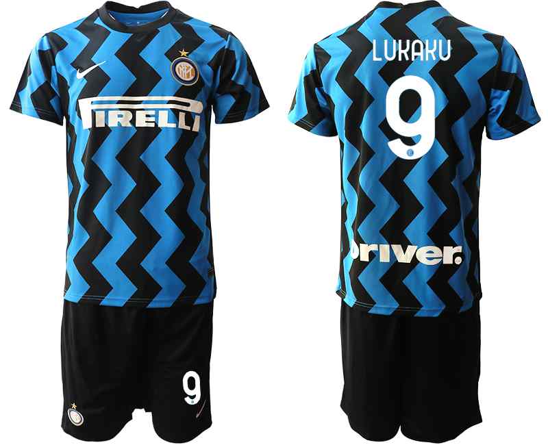 2020-21 Inter Milan 9 LUKAKU Home Soccer Jersey