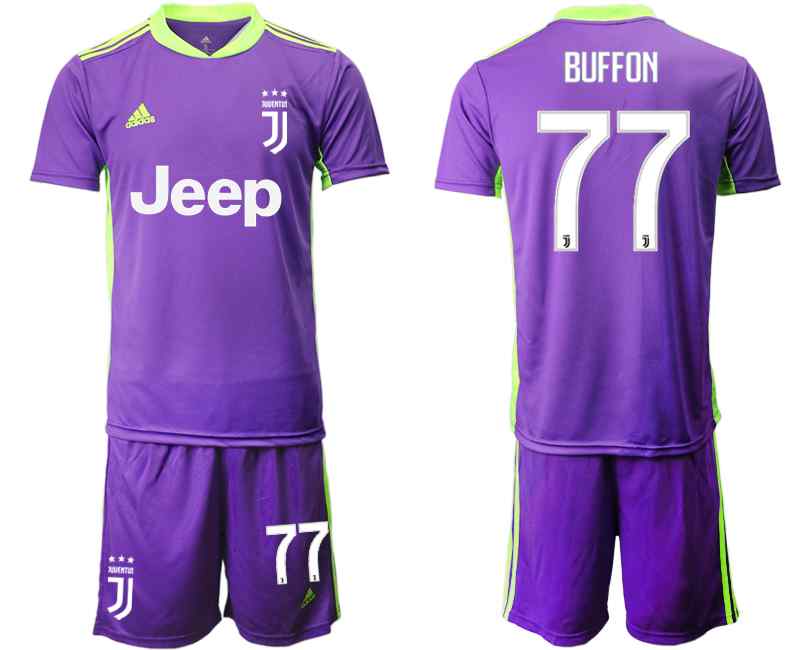 2020-21 Juventus 77 BUFFON Purple Goalkeeper Soccer Jersey