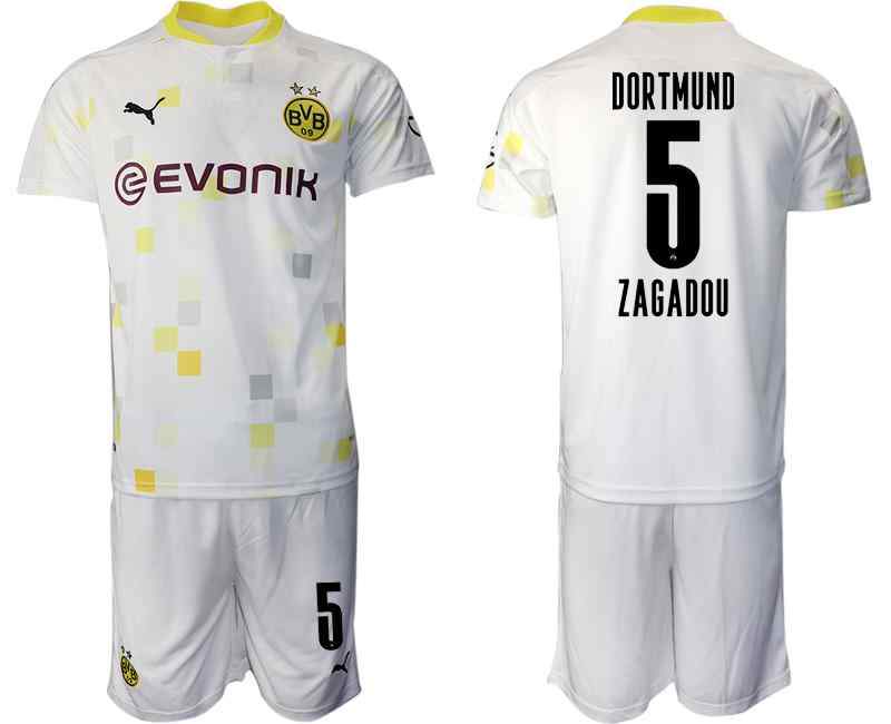 2020-21 Dortmund 5 ZAGADOU Third Away Soccer Jersey