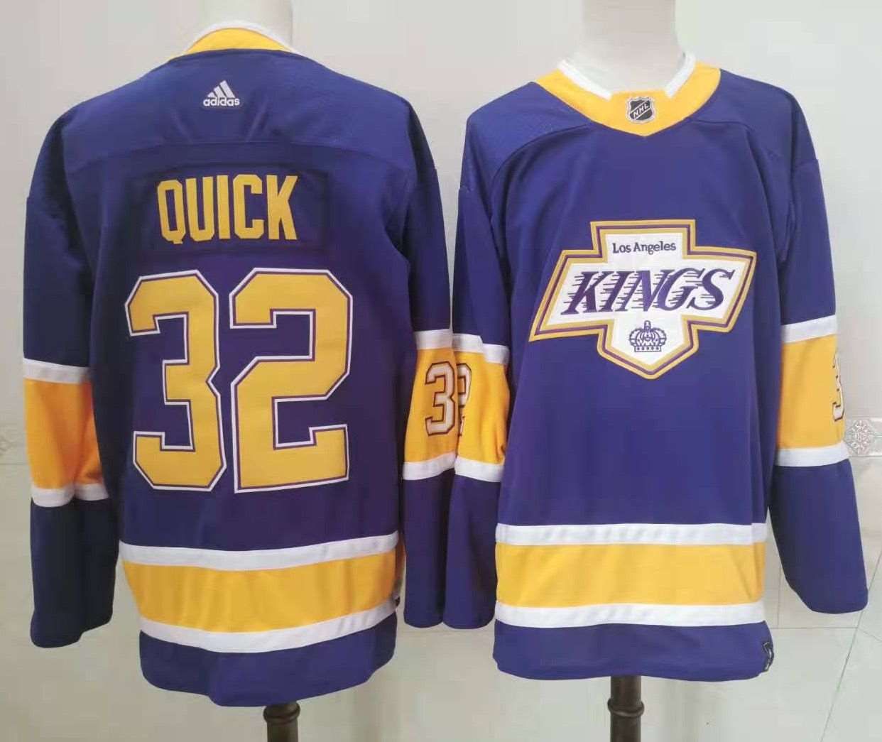 Kings 32 Jonathan Quick Purple 2020-21 Reverse Retro Adidas Jersey
