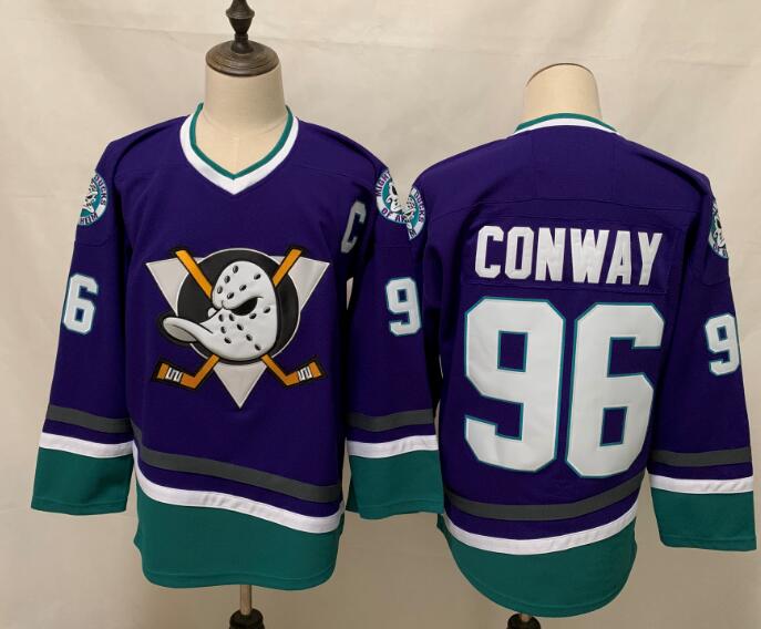 Ducks 96 Charlie Conway Purple 2020-21 Reverse Retro Adidas Jersey