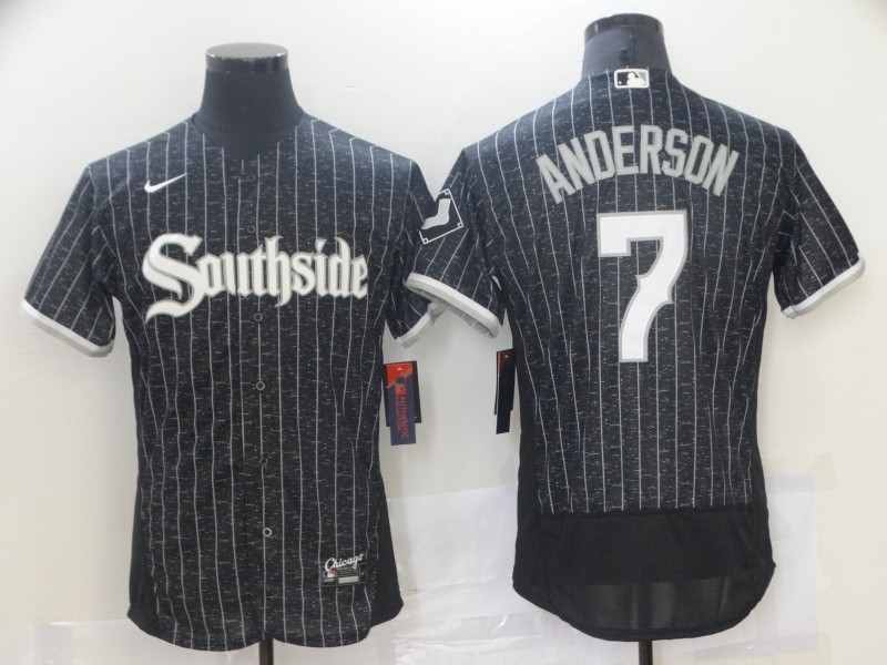 Southside White Sox 7 Tim Anderson Black 2021 City Connect Flexbase Jersey