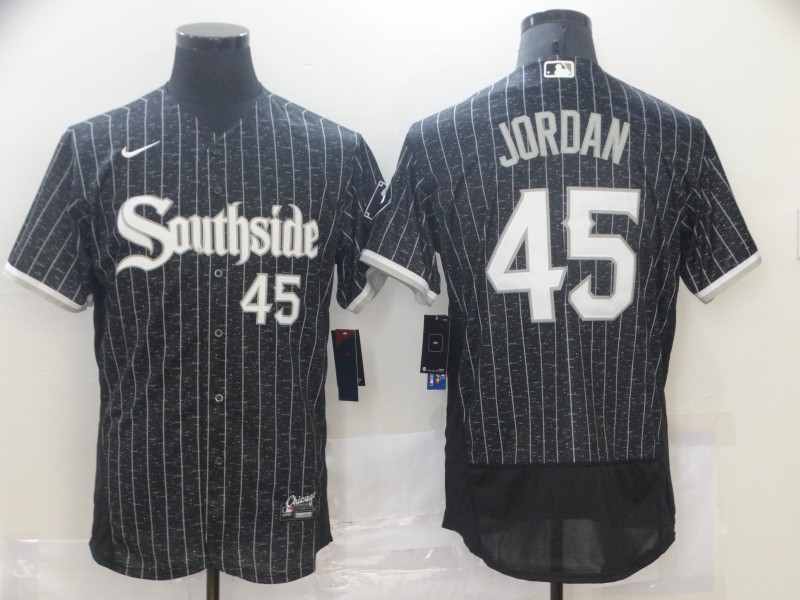 Southside White Sox 45 Michael Jordan Black 2021 City Connect Flexbase Jersey