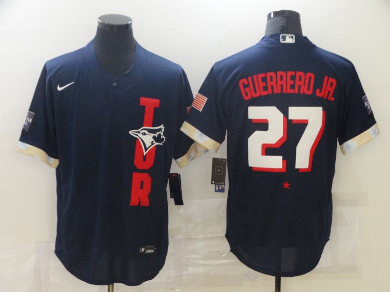 Jays 27 Vladimir Guerrero Jr Navy Nike 2021 MLB All-Star Flexbase Jersey