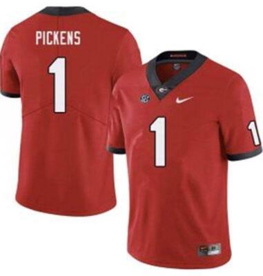 Men's Georgia Bulldogs 1 George Pickens Red Jerseys
