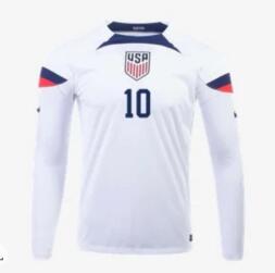 Mens NIke 10 Christian Pulisic USMNT Home Long Sleeve Jerseys