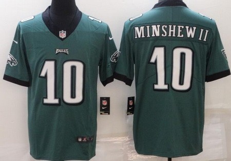 Men's Philadelphia Eagles #10 Gardner Minshew II Limited Green Vapor Jersey