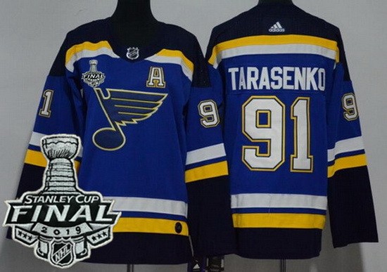 Youth St Louis Blues #91 Vladimir Tarasenko Blue 2019 Stanley Cup Finals Jersey