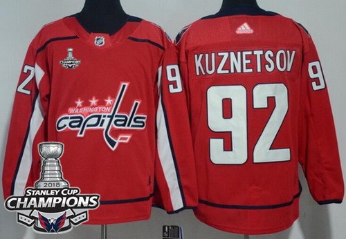 Youth Washington Capitals #92 Evgeny Kuznetsov Red 2018 Champions Jersey