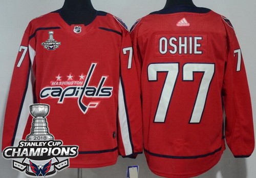 Youth Washington Capitals #77 TJ Oshie Red 2018 Champions Jersey