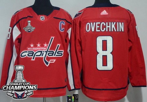 Youth Washington Capitals #8 Alex Ovechkin Red 2018 Champions Jersey