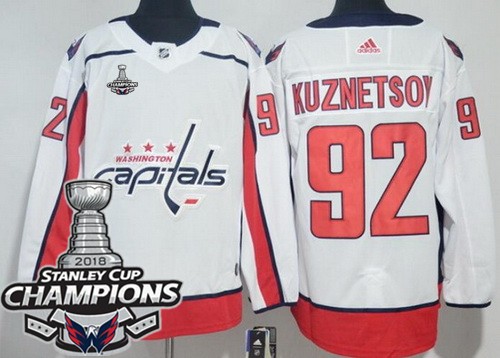 Youth Washington Capitals #92 Evgeny Kuznetsov White 2018 Champions Jersey