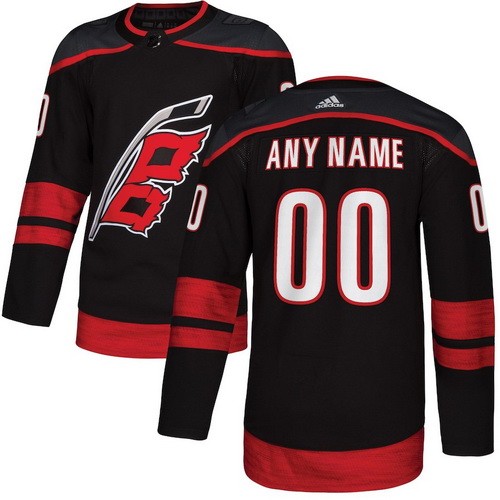 Men's Carolina Hurricanes Customized Black Alternate Authentic Jersey