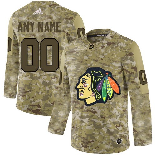 Men's Chicago Blackhawks Customized Camo Fashion Authentic Jersey