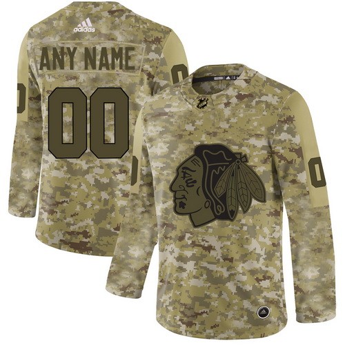 Women's Chicago Blackhawks Customized Camo Authentic Jersey