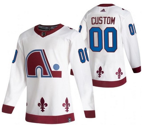 Men's Colorado Avalanche Customized White 2021 Reverse Retro Authentic Jersey