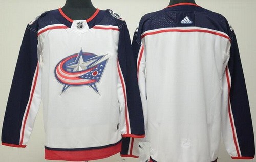 Men's Columbus Blue Jackets Customized White Authentic Jersey