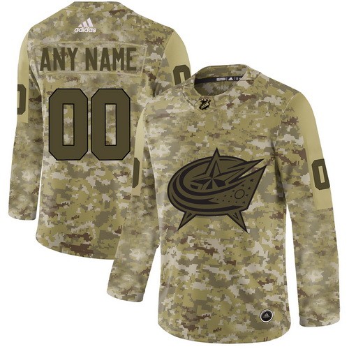 Youth Columbus Blue Jackets Customized Camo Authentic Jersey
