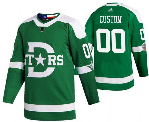 Men's Dallas Stars Customized Green 2020 Winter Classic Authentic Jersey