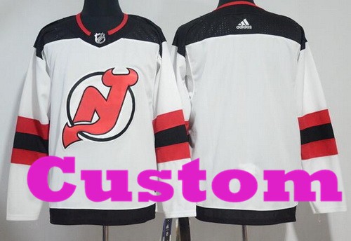 Women's New Jersey Devils Customized White Authentic Jersey