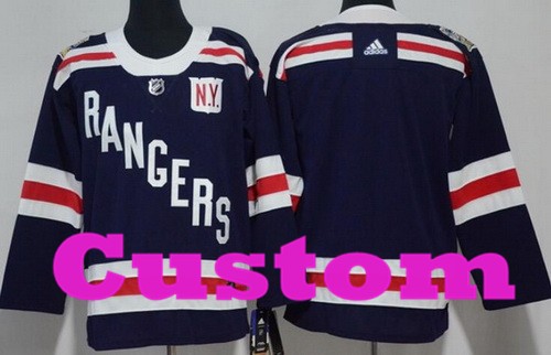 Men's New York Rangers Customized Navy 2018 Winter Classic Jersey