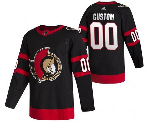 Men's Ottawa Senators Customized Black 2021 Authentic Jersey