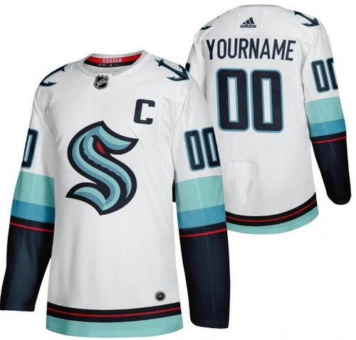 Youth  Seattle Kraken Customized White Authentic Jersey