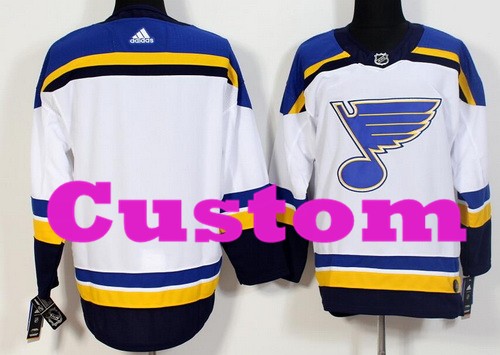 Youth St Louis Blues Customized White Authentic Jersey