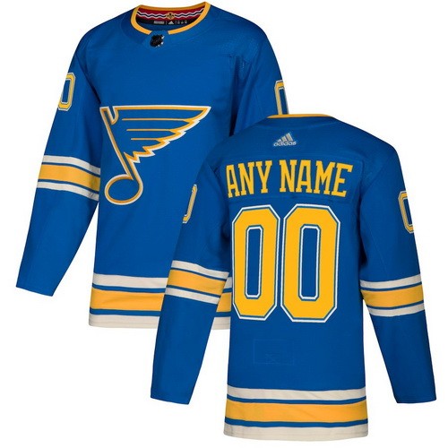 Men's St Louis Blues Customized Blue Alternate Authentic Jersey