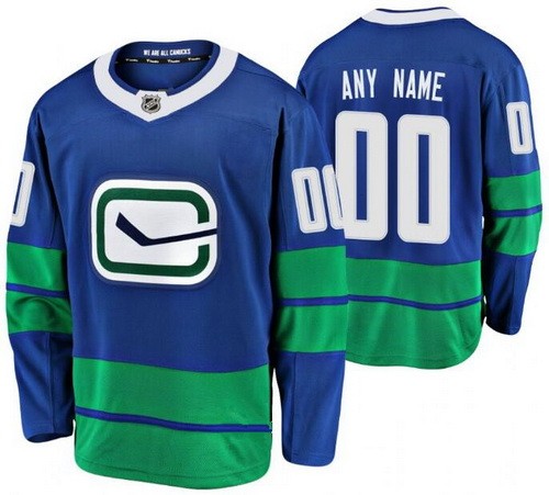 Men's Vancouver Canucks Customized Blue Alternate Authentic Jersey