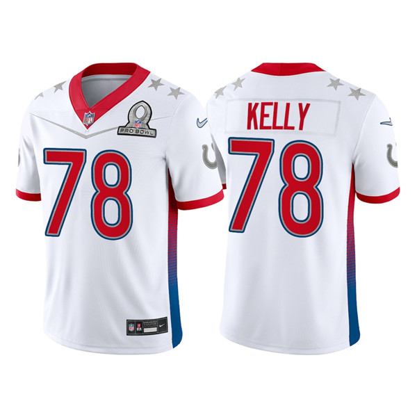 Indianapolis Colts Customized#78 Ryan Kelly 2022 White AFC Pro Bowl Stitched Jersey
