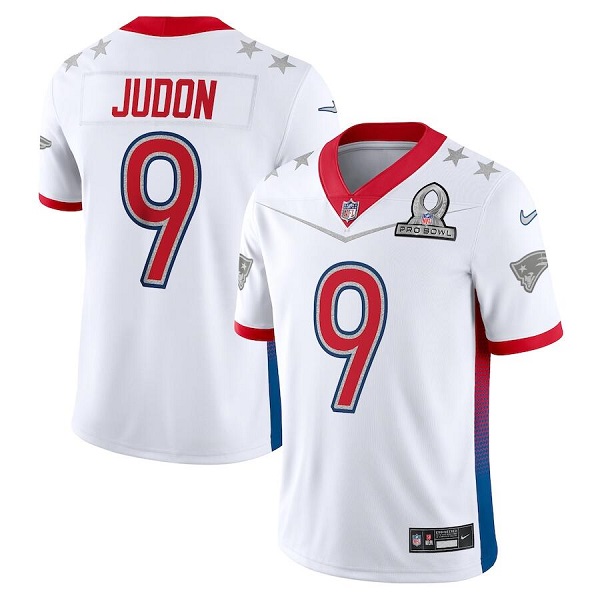 New England Patriots Customized#9 Matthew Judon 2022 White Pro Bowl Stitched Jersey