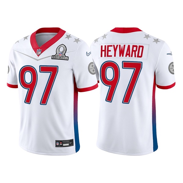 Pittsburgh Steelers Customized#97 Cameron Heyward 2022 White Pro Bowl Stitched Jersey
