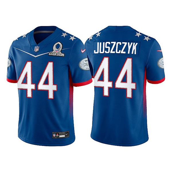 San Francisco 49ers Customized#44 Kyle Juszczyk 2022 Royal NFC Pro Bowl Stitched Jersey