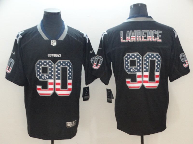 Men's Nike Dallas Cowboys #90 Demarcus Lawrence Limited Black Rush USA Flag NFL Jersey