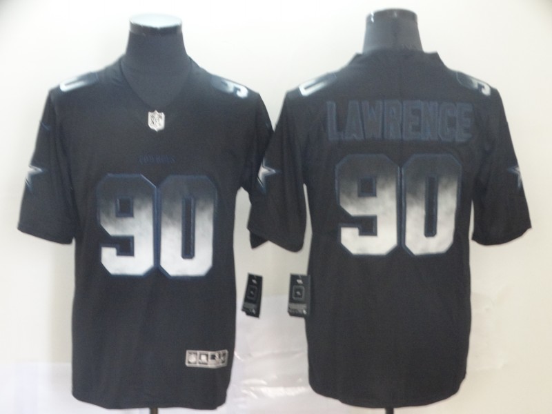 Men Dallas Cowboys #90 Demarcus Lawrence Black Smoke Fashion Limited Jersey