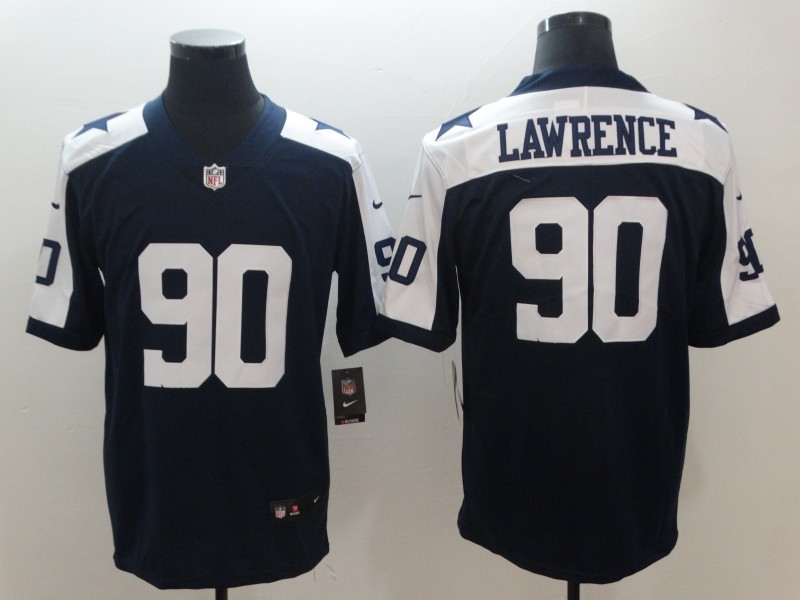 Men's Dallas Cowboys #90 DeMarcus Lawrence Navy Blue Throwback Alternate Vapor Untouchable Limited Player Season Football Jersey