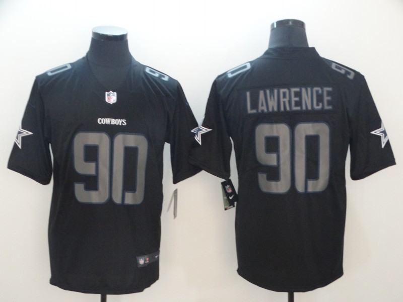 Men's Nike Dallas Cowboys #90 Demarcus Lawrence Limited Black Rush Impact NFL Jersey