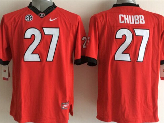 NCAA Georgia Bulldogs 27 Nick Chubb Red College Football Jersey