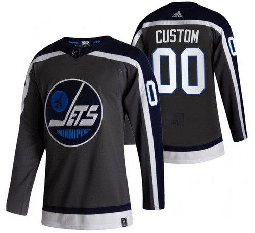 Men's Winnipeg Jets Customized Gray 2021 Reverse Retro Authentic Jersey
