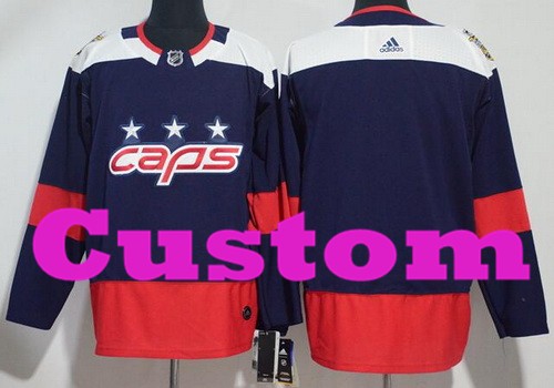 Youth Washington Capitals Customized Navy 2018 Stadium Series Authentic Jersey