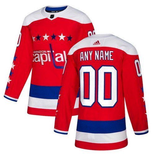 Men's Washington Capitals Customized Red Alternate Authentic Jersey