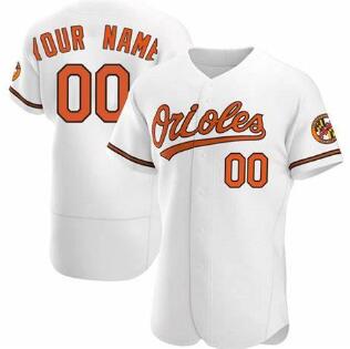 Men's Custom Baltimore Orioles White Home Jersey