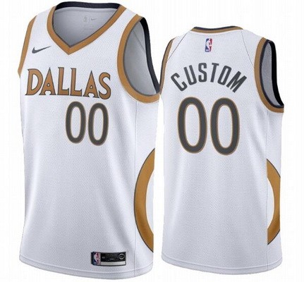 Dallas Mavericks Customized White 2021 City Stitched Swingman Jersey