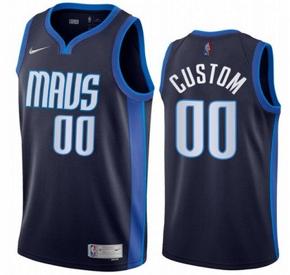 Dallas Mavericks Customized Navy 2021 Earned Stitched Swingman Jersey