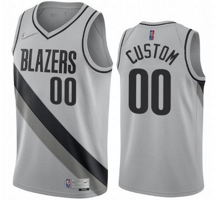 Portland Trail Blazers Customized Gray 2021 Earned Stitched Swingman Jersey