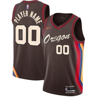 Portland Trail Blazers Customized Brown 2021 City Stitched Swingman Jersey