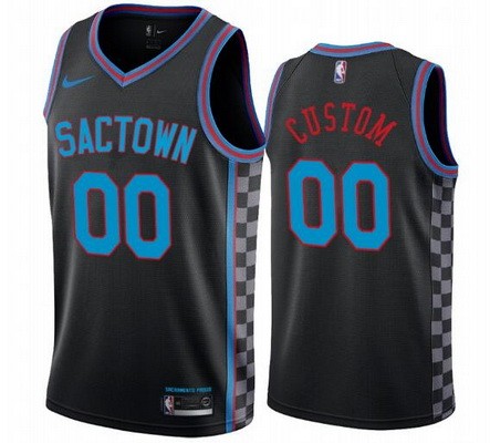 Sacramento Kings Customized Black 2021 City Stitched Swingman Jersey