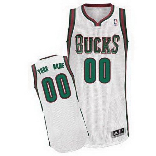 Milwaukee Bucks Customized White Swingman Adidas Jersey