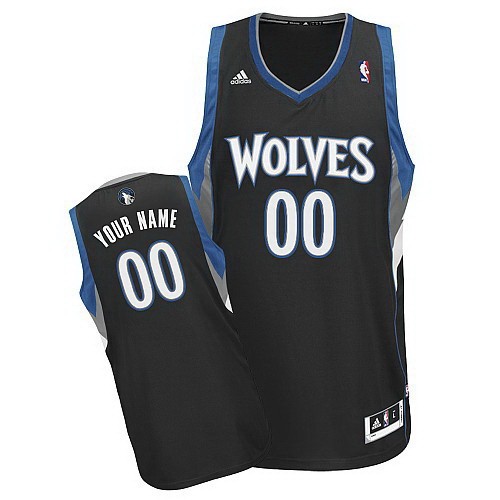 Minnesota Timberwolves Customized Black Swingman Adidas Jersey